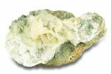 Green, Bladed Prehnite Crystals with Quartz - Morocco #255508-1